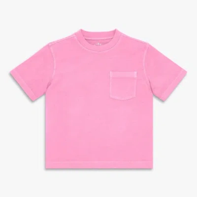 Primary Kids Garment-dyed Easy Pocket Tee In Pink