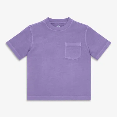 Primary Kids Garment-dyed Easy Pocket Tee In Purple