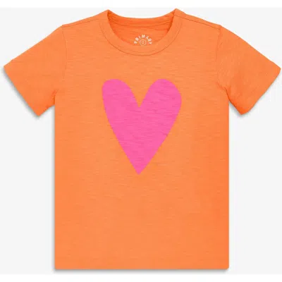 Primary Kids Heart Tee In Orange