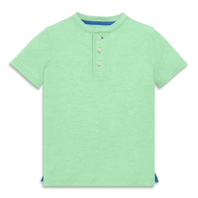 Primary Kids Heathered Henley Tee In Clover