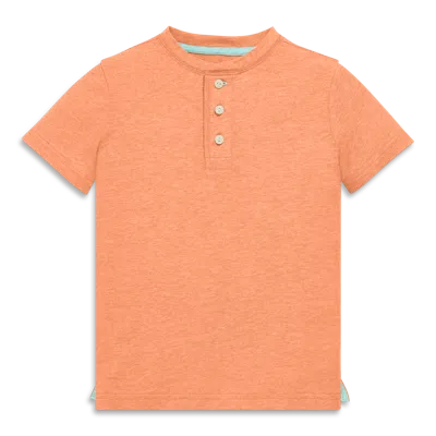 Primary Kids Heathered Henley Tee In Goldfish