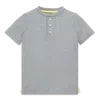 Primary Kids Heathered Henley Tee In Heather Gray
