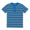Primary Kids Heathered Henley Tee In Stripe In Blueberry Cantaloupe Stripe