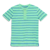 Primary Kids Heathered Henley Tee In Stripe In Clover Cornflower Stripe