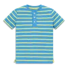 Primary Kids Heathered Henley Tee In Stripe In Cornflower Banana Stripe