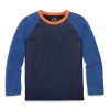 Primary Kids Heathered Long Sleeve Baseball Tee In Blue