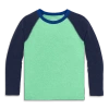 Primary Kids Heathered Long Sleeve Baseball Tee In Green