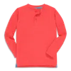Primary Kids Heathered Long Sleeve Henley Tee In Red
