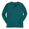 Primary Kids Heathered Long Sleeve Henley Tee In Green