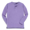 Primary Kids Heathered Long Sleeve Henley Tee In Purple