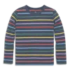 Primary Kids Heathered Long Sleeve Rainbow Stripe Tee In Multi