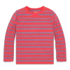 Primary Kids Heathered Long Sleeve Stripe Tee In Red