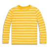 Primary Kids Heathered Long Sleeve Stripe Tee In Yellow