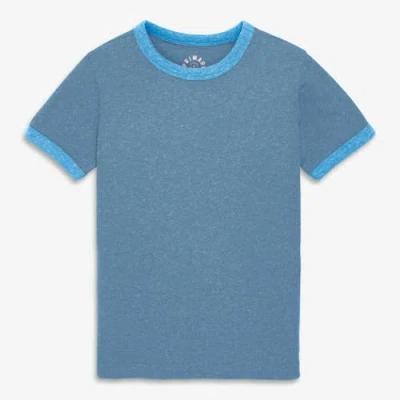 Primary Kids Heathered Ringer Tee In Blue