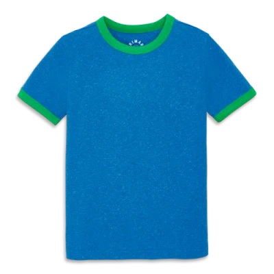 Primary Kids Heathered Ringer Tee In Blueberry
