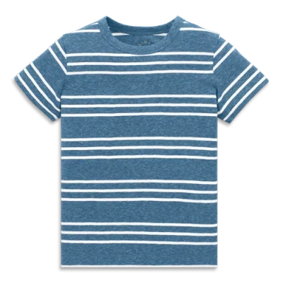 Primary Kids Heathered Tee In Stripe In Moonlight White Stripe