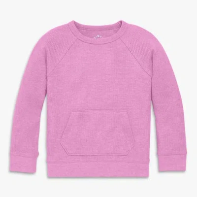 Primary Kids Heathered Waffle Pocket Tee In Purple