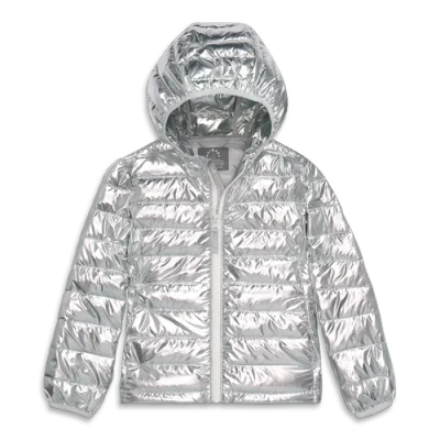 Primary Kids Lightweight Puffer Jacket In Silver