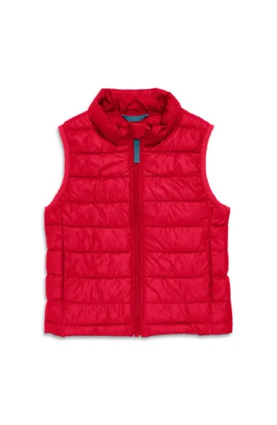 Primary Kids Lightweight Puffer Vest In Cherry