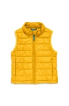 Primary Kids Lightweight Puffer Vest In Mustard