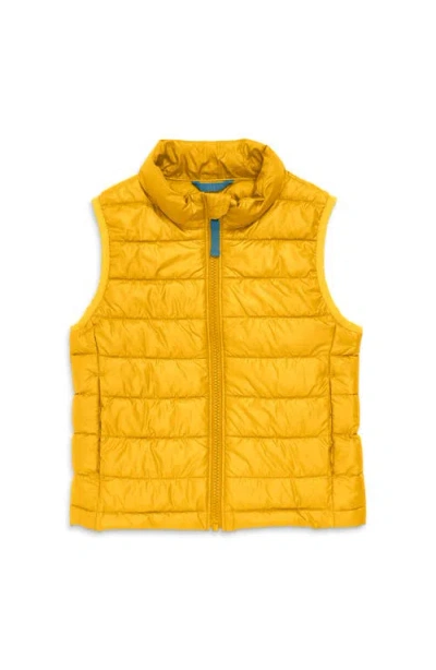 Primary Kids Lightweight Puffer Vest In Mustard