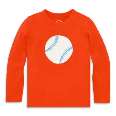 Primary Kids Long Sleeve Baseball Tee In Orange
