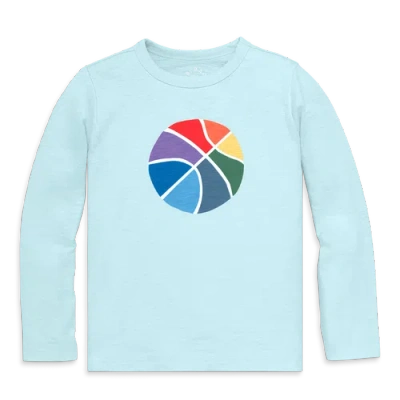 Primary Kids Long Sleeve Basketball Tee In Blue