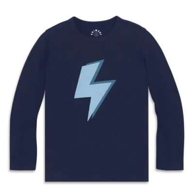 Primary Kids Long Sleeve Bolt Tee In Blue