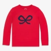 Primary Kids Long Sleeve Bow Tee In Red