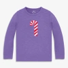 Primary Kids Long Sleeve Candy Cane Tee In Animal Print