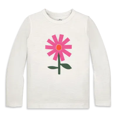 Primary Kids Long Sleeve Dandelion Tee In White