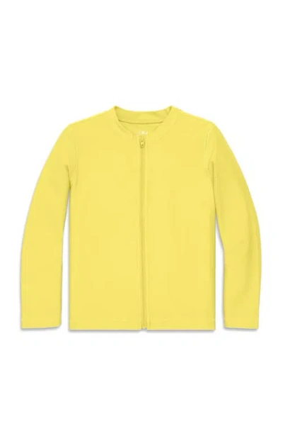 Primary Kids Long Sleeve Full-zip Rash Guard In Yellow