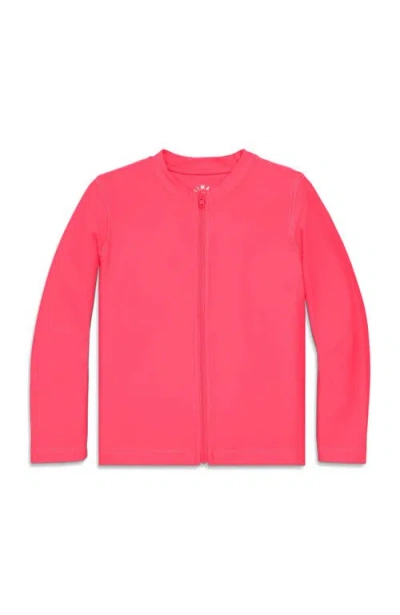 Primary Kids Long Sleeve Full-zip Rash Guard In Pink