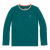 Primary Kids Long Sleeve Heathered Embroidered Heart Tee In Brown