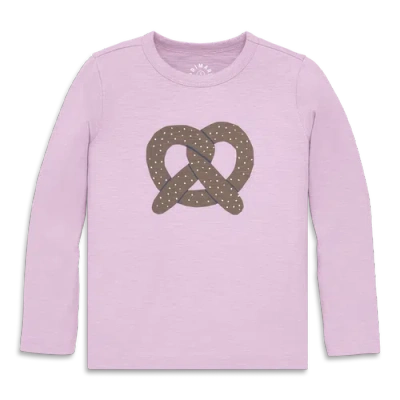 Primary Kids Long Sleeve Pretzel Tee In Purple