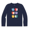 Primary Kids Long Sleeve Rainbow Apple Tee In Black