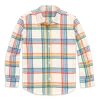 Primary Kids Long Sleeve Rainbow Flannel Button Down In Multi