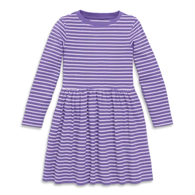 Primary Babies'  Kids Long Sleeve Rib Perfect Pocket Dress In Purple