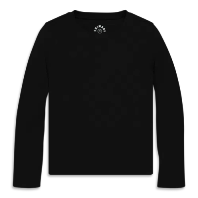 Primary Kids Long Sleeve Rib Tee In Black