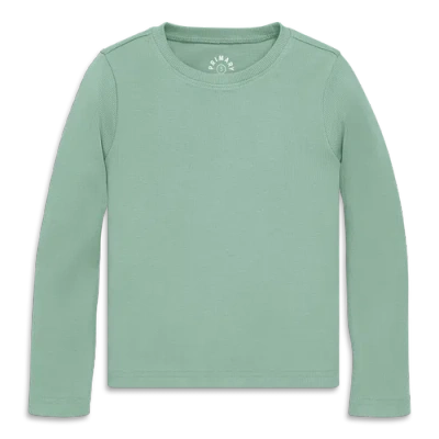 Primary Kids Long Sleeve Rib Tee In Green