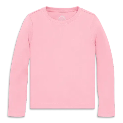 Primary Kids Long Sleeve Rib Tee In Pink