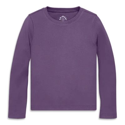 Primary Kids Long Sleeve Rib Tee In Purple