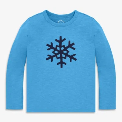 Primary Kids Long Sleeve Snowflake Tee In Blue