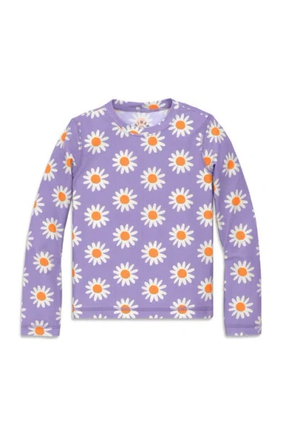 Primary Kids Long Sleeve Swim Top In Daisies In Blue