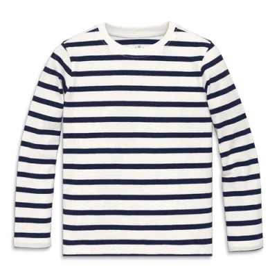 Primary Kids Long Sleeve Tee In Stripe In White