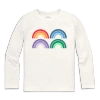 Primary Kids Long Sleeve Tonal Rainbow Tee In White