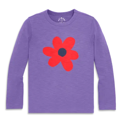Primary Kids Long Sleeve Violet Tee In Purple