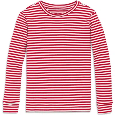 Primary Kids Organic Long Sleeve Pj Top In Stripe In Animal Print