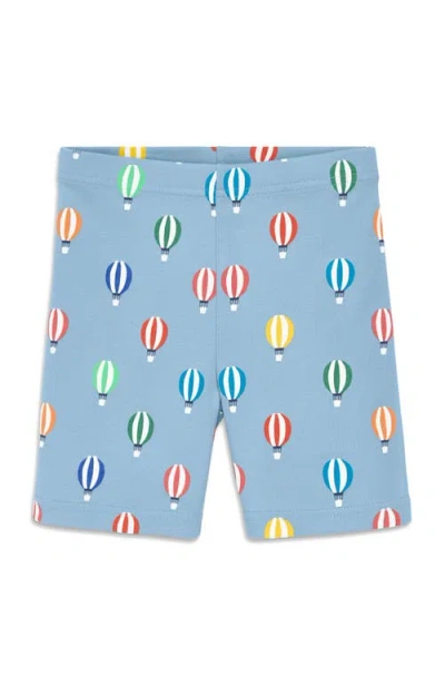 Primary Kids Organic Pj Short In Rainbow Blooms In Blue