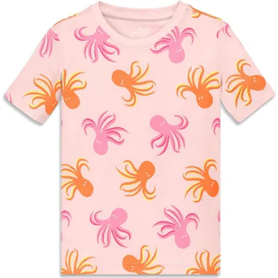 Primary Kids Organic Short Sleeve Pj Top In Seasonal Prints In Pink